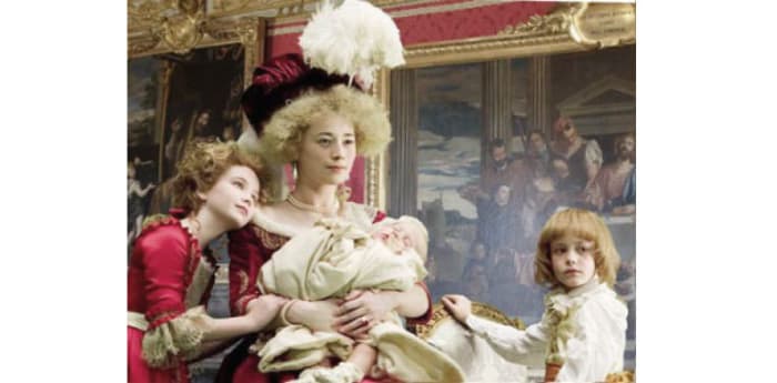 Remarkable and lifelike portrayal of Marie Antoinette and family, in wax, in the Palace of Versailles.
