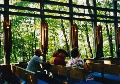 Just imagine meditating, resting, worshiping or even getting married here inside of Thorncrown Chapel.
