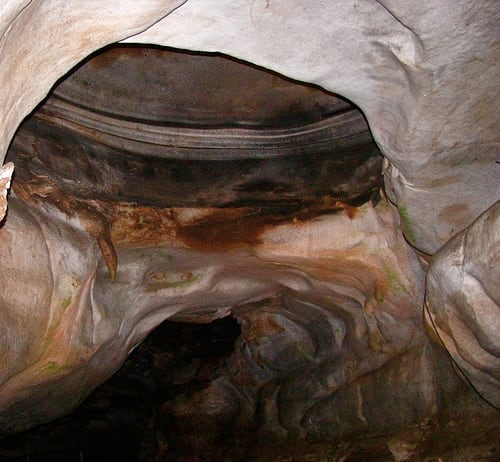 Oklahoma Caves: The Alabaster Caverns were once filled with water from a great sea. This picture illustrates the erosion patterns that the water has carved from the cave walls.