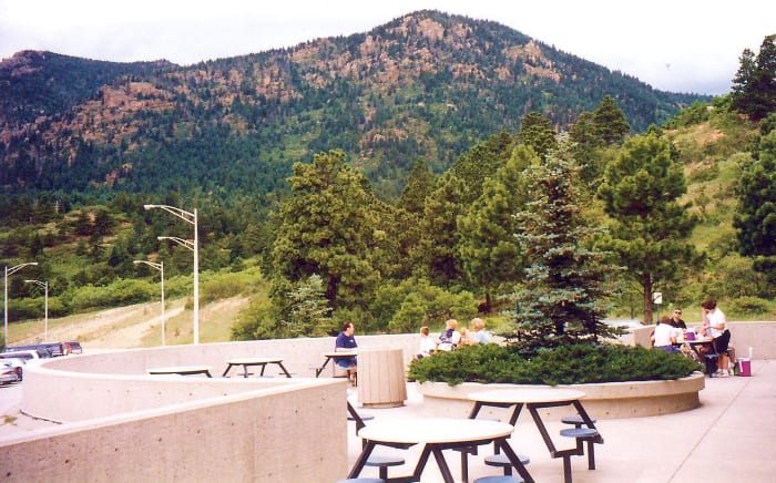 Air Force Academy grounds - Visitors can picnic in this area and some were taking advantage of this beautiful outdoor setting.