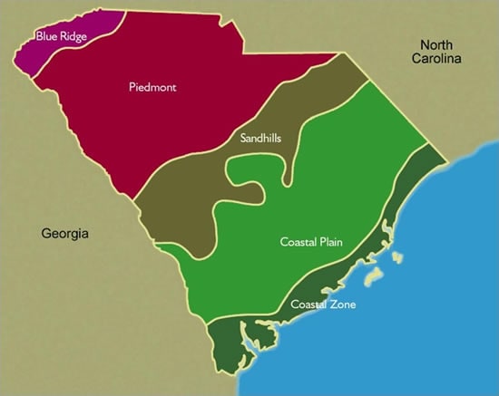 South Carolina has a variety of ecological regions with diversity of plant and animal species.