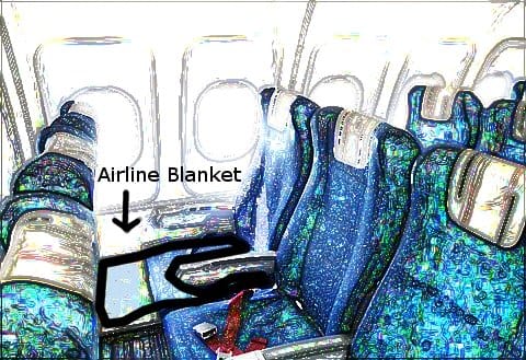 Använd ett flygbolag filt för att skapa en sele under barnets bilbarnstol. Detta förhindrar att leksaker faller till golvet.