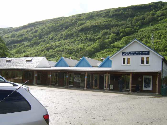 The Loch Fyne Oyster Bar sits right at the head of Loch Fyne. It incorporates both a farm shop and a restaurant.