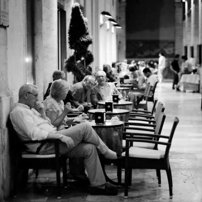 Urbino is a wonderful place to sit and enjoy an evening with friends at one of the many local cafes.