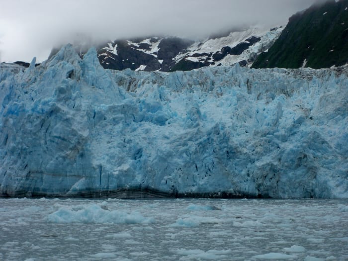 Suprise Glacier in Prince William's Sound, Alaska. Gets it's name from the random calving of the glacier. Fun-Fact: This area of Alaska is considered a rain forest, since it rains the majority of the time.