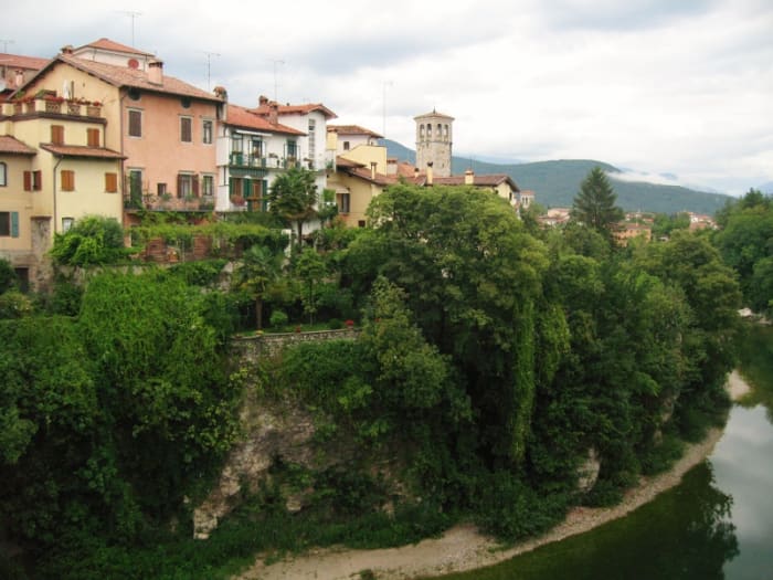 A view of Cividale del Friuli, a small historical town nestled in the Northern Italian region of Friuli.