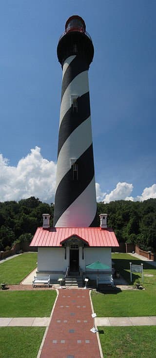 Standing at the north end of Anastasia Island, the St. Augustine Light is an active lighthouse built in 1874. According to legend the location is haunted and there are numerous ghost stories connected with the lighthouse.