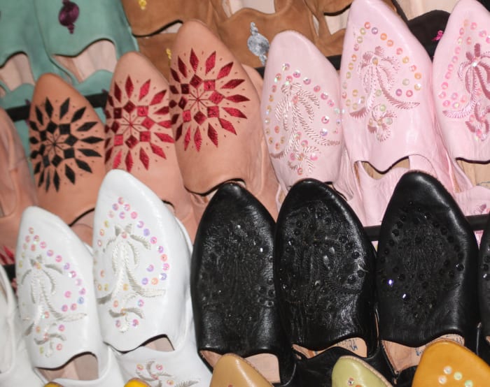 Babouches are a fantastic looking Moroccan shoe that would make excellent slippers for at home. Made from luxurious leather too