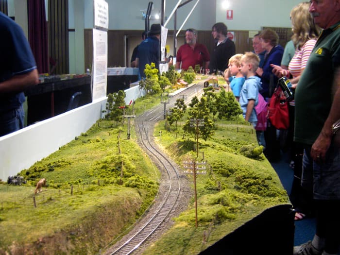 The display of Gordon station and the Ballarat railway line spans many metres and the landscape is true to life.