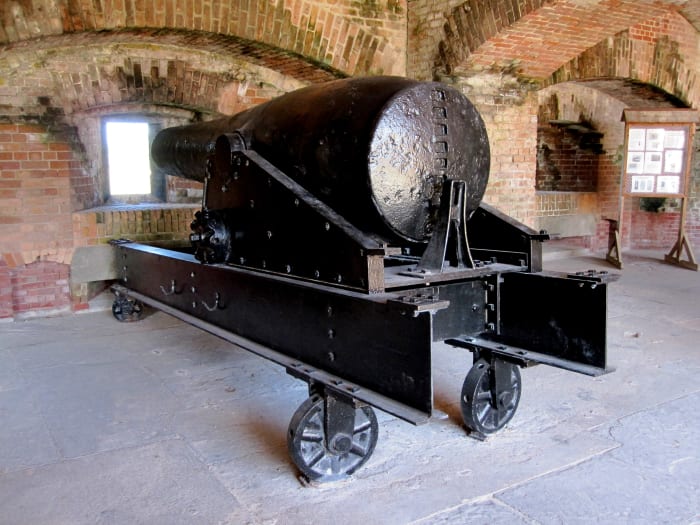The fort's big guns played an important role in deterring ships from entering Confederate ports during the Civil War.