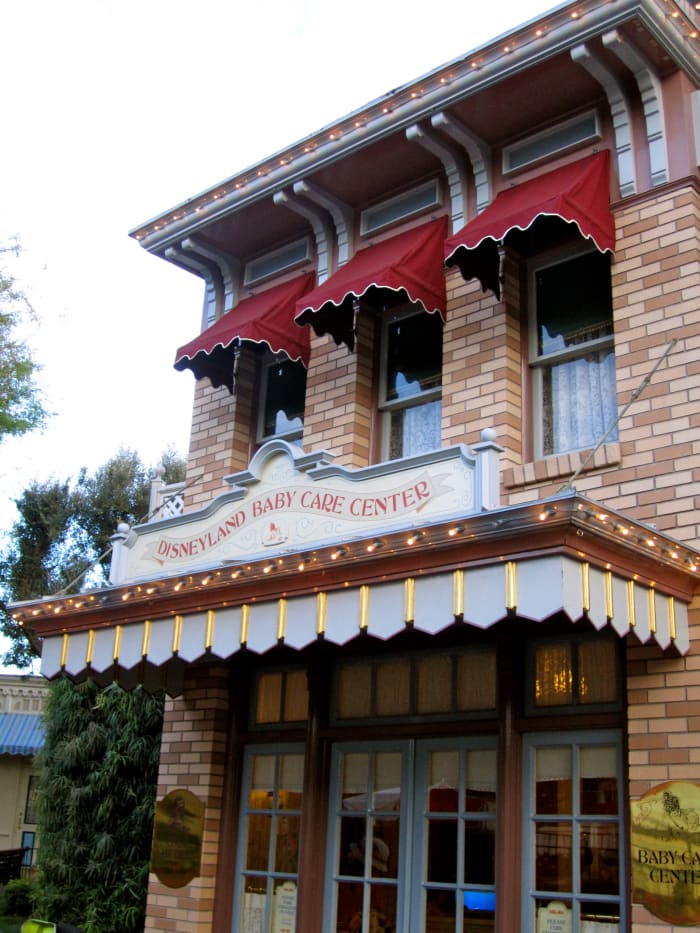 Here is the Disneyland Baby Care Center located by the corn dog cart off of Main Street USA.