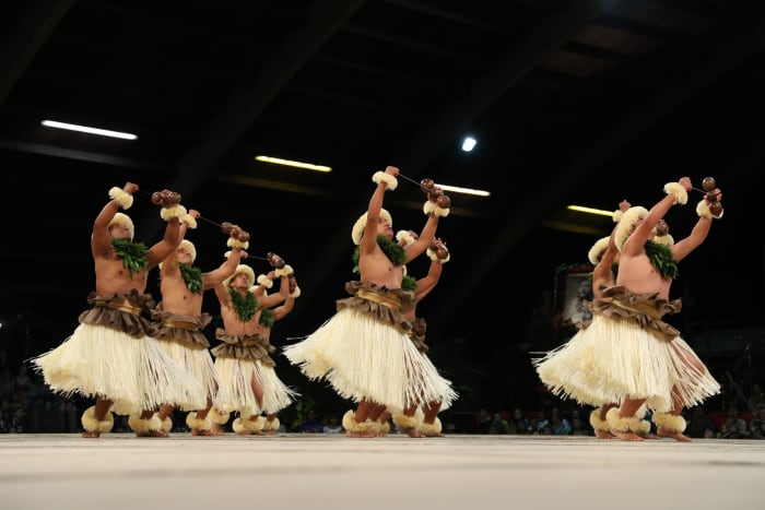 3RD PLACE Kāne Kahiko 2019 Hālau Nā Mamo O Pu‘uanahulu Nā Kumu Hula: William Kahakuleilehua Haunu‘u “Sonny” Ching & Lōpaka Igarta-De Vera