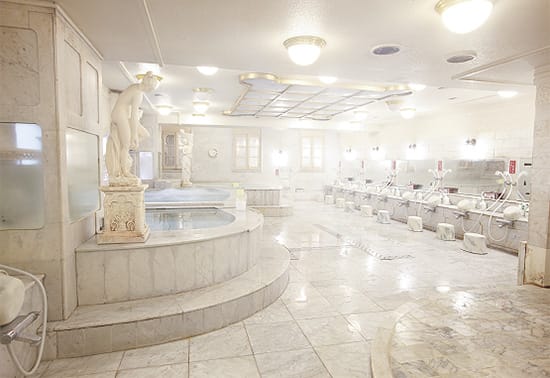 Shinjuku Kuyakusho-Mae Capsule Hotel has a communal bathing area and no private shower cubicles.