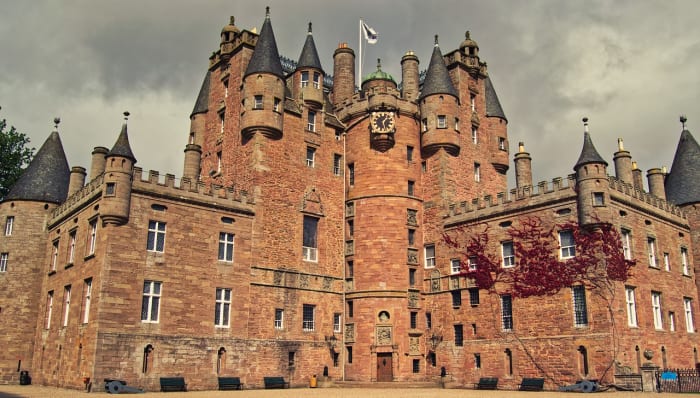 Grim secrets are aplenty within the walls of Scotland’s Glamis Castle. There is also a picture-perfect clock tower.