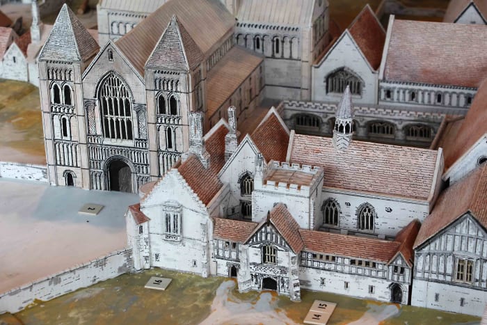 A re-creatiion of what Castle Acre Priory once looked like. This model is in the excellent Visitor Centre