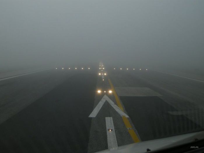Pilot's Eye View: Ready For Takeoff In Very Low Visibility Conditions