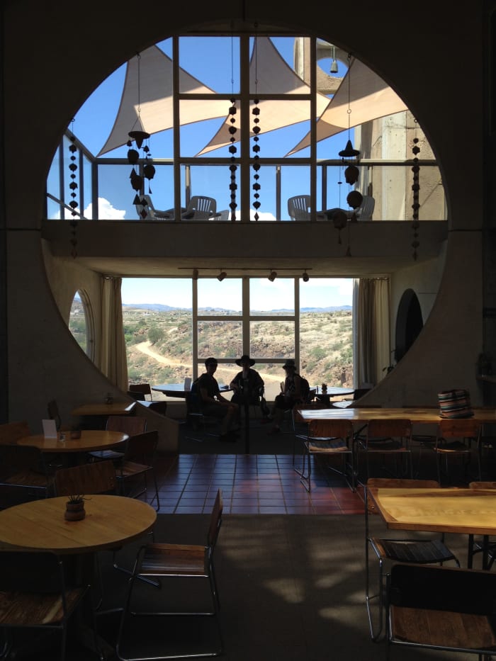 Dining Room Of Public Cafe Inside Entrance Building At Arcosanti