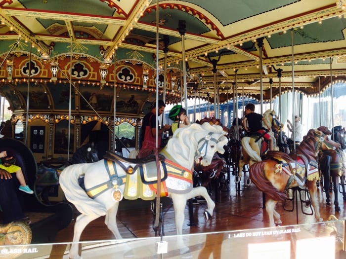Jane's Carousel in Brooklyn is one of those traditional New York City toddler activities that the whole family can enjoy.