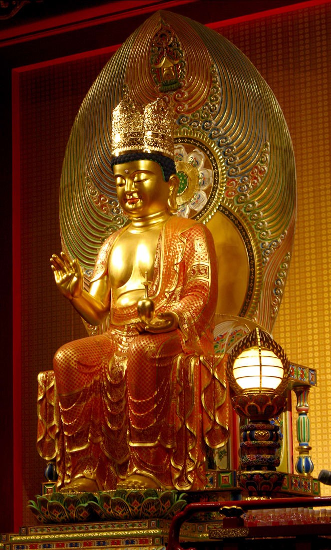 Statue of Maitreya Bodhisattva in the Hundred Dragons Hall, Singapore