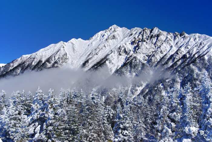 View from the rope way during winter