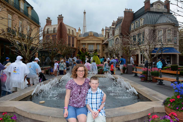 In addition to entertainment, enjoy the fountains and scenery in France. The character Belle from Beauty and the Beast is often found in this area.