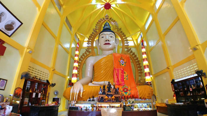 Somewhat similar to the Daibutsu at Kamakura, Japan, there is a hidden alcove within the immense Buddha. Access is via a small staircase at the back of the altar.