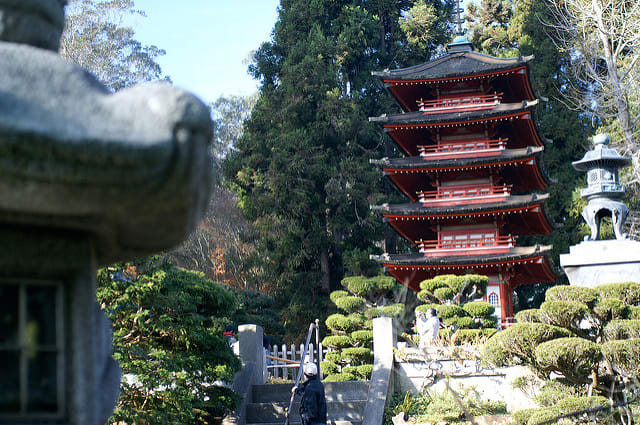 This beautiful central pagoda is visible from many areas within the garden.