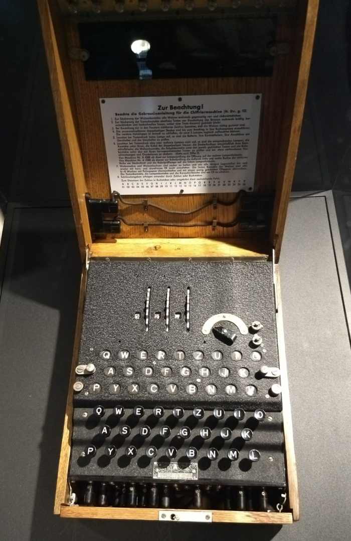 The Enigma Machine. Spyscape contains one of the original encoding machines used by the Axis during World War II.