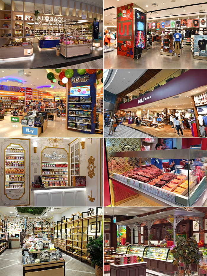 There are over 150 shops at Jewel, large and small. Including several specializing in Singaporean souvenirs and food products.