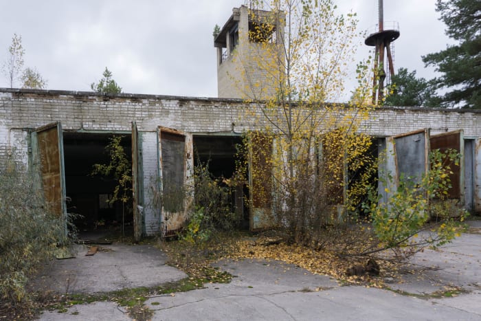 Photo of Pripyat Fire Station. All of the firefighters called out to tackle the blaze at the reactor on the night of 26 April 1986 died shortly afterwards.