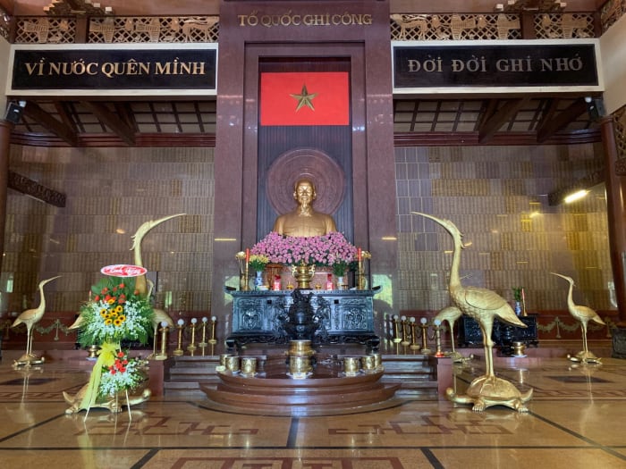 Ho Chi Minh was North Vietnam's leader during the war with America and he is the resident cult of personality.