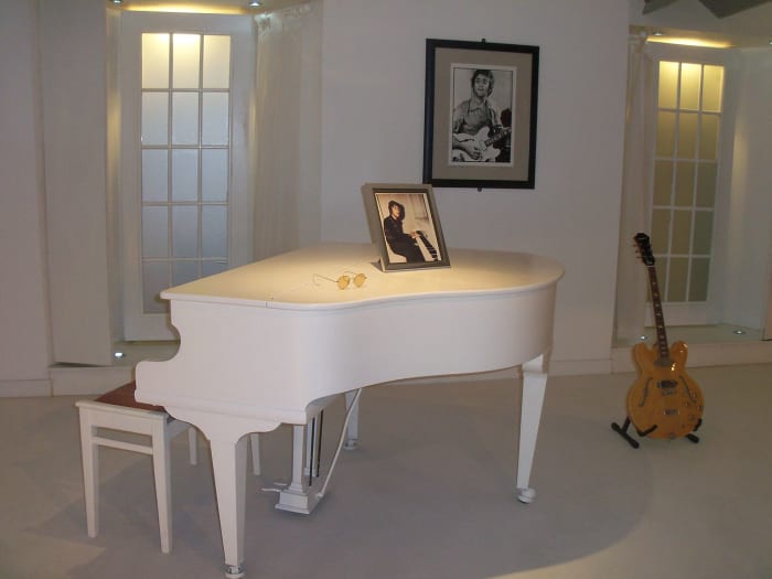 This elegant Steinway piano is one of the star turns at the Beatles Story attraction. It was John’s favourite and the piano upon which he composed Imagine.