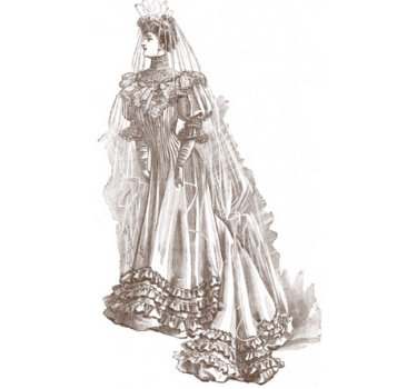 A bride in white may represent innocence and purity yet may also represent false appearances.