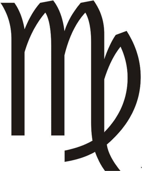 tämä on Neitsyt Neitsyen astrologinen merkki. Näetkö, miten M ylittää jalkansa kuin nainen?