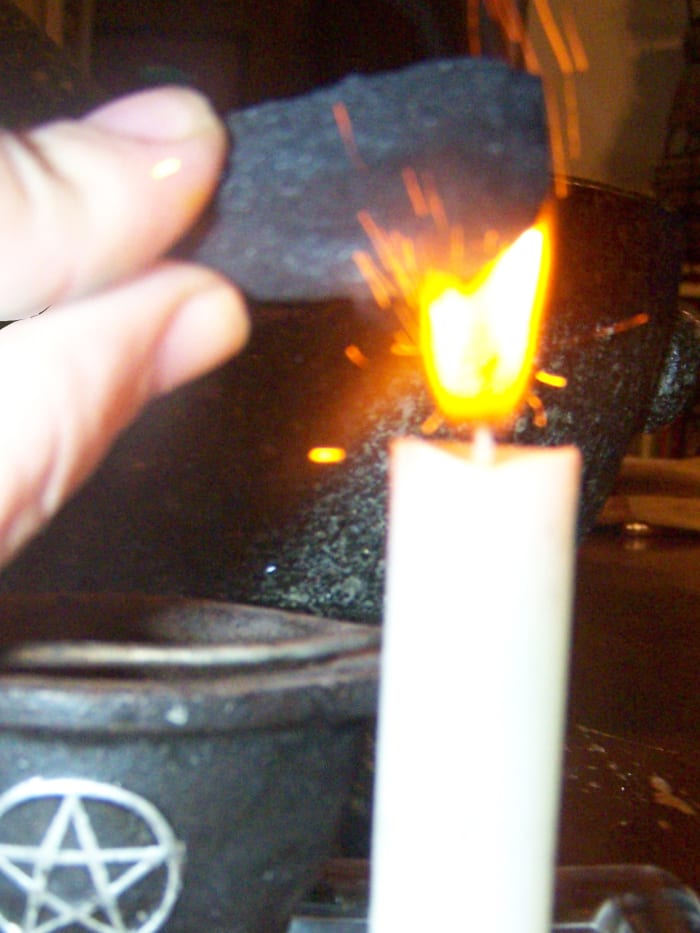 See the sparks? That's not a special effect—this photo is unaltered. That's actually the charcoal igniting.