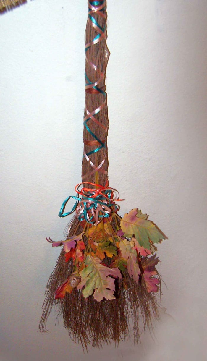 We made this besom a while ago... sometimes we put it on the altar, sometimes we put it by the front door.