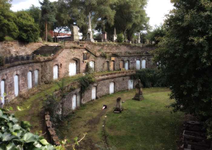 The beautiful Victorian Warstone Lane Cemetery features some atmospheric Catacombs.