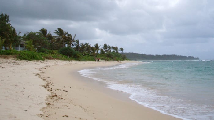 The peaceful little beach of Laie, Oahu, can be deceptive with its hidden riptides.