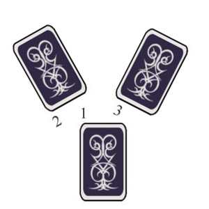 Two Roads Spread: Card one on the bottom starts it, then look at the two possible paths.