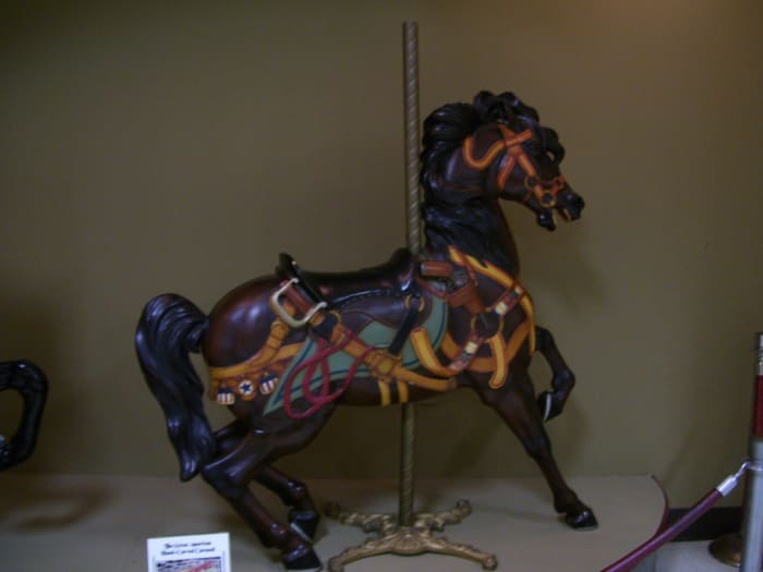 Muller’s Military Horse, carved in 1917 by Daniel C. Muller. It is currently displayed in the Frontiertown Museum in Cedar Point.