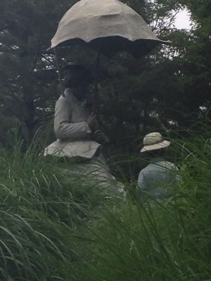 Grounds for Sculpture detailed re-creation of Monet' painting, "Lady with a Parasol". Photos by author, Rosheda Stephenson
