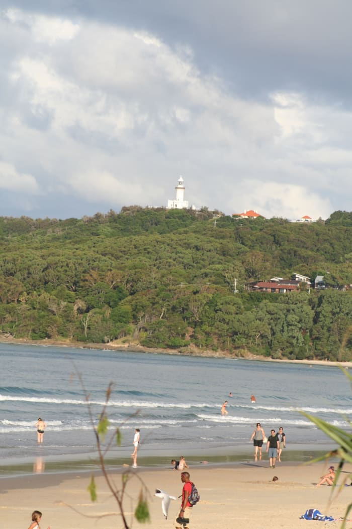 Byron Bay still has beautiful natural landscapes to enjoy. Ours is not a beach lined with tall apartment buildings! No matter the season, there's always people on the beach.