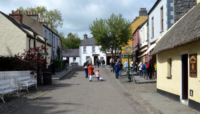 Bunratty Folk Park displays a way of life during the 19th century next to the castle built in the 15th century.