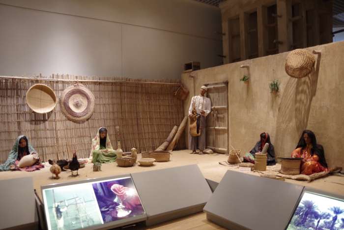 Another exhibit showing the traditional way of Bahraini women contributing to the economy of their village household.