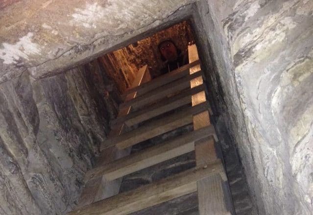 The bottleneck dungeon is one of only two surviving dungeons of this type.The ladder is a recent installation. Prisoners would simply be hurled down the vertical drop. If the fall didn't kill them they were simply left to starve to death.