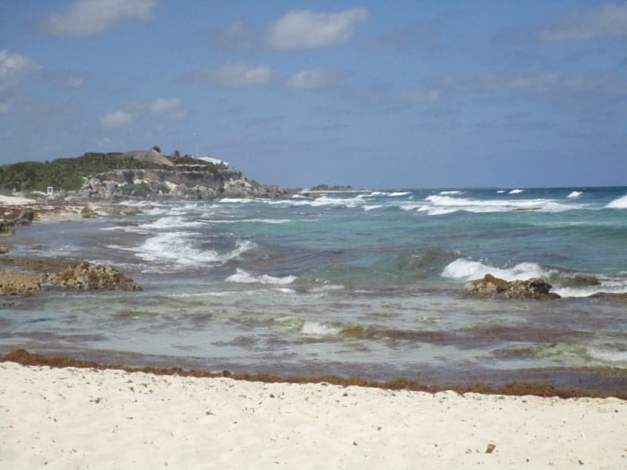 The beach where we stopped in Cozumel. Given the presence of many rocks, I highly recommend wearing water shoes if you want to get into the water.