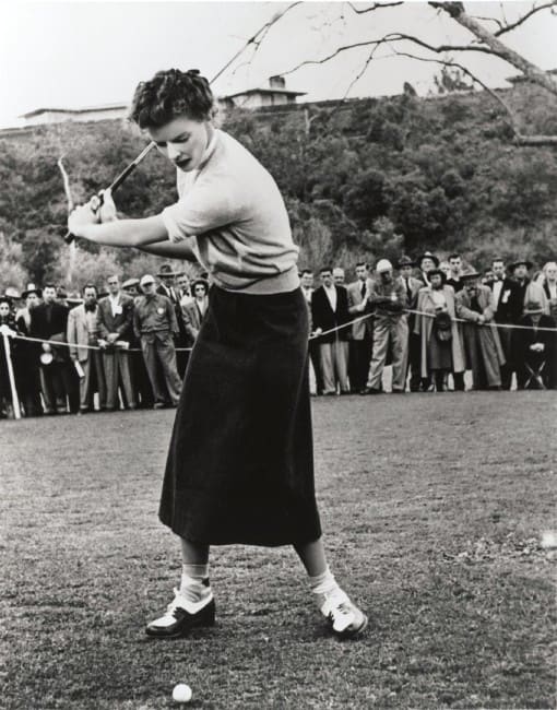 All the Hepburn children were encouraged to be athletic, and Katharine, seen here playing golf, remained sporty her whole life.