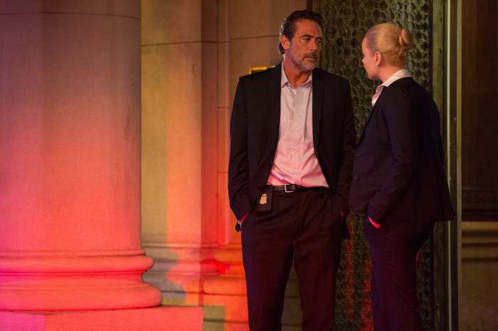 Hands in pockets, the second sequel. Jeffrey Dean Morgan and Abbie Cornish star in "Solace."