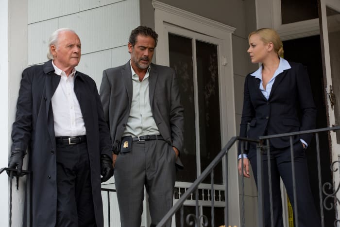 Hands in pockets continues. Anthony Hopkins, Jeffrey Dean Morgan, and Abbie Cornish star in "Solace."