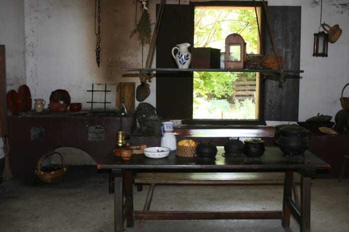 View of a colonial kitchen at the Colonial Spanish Quarter.